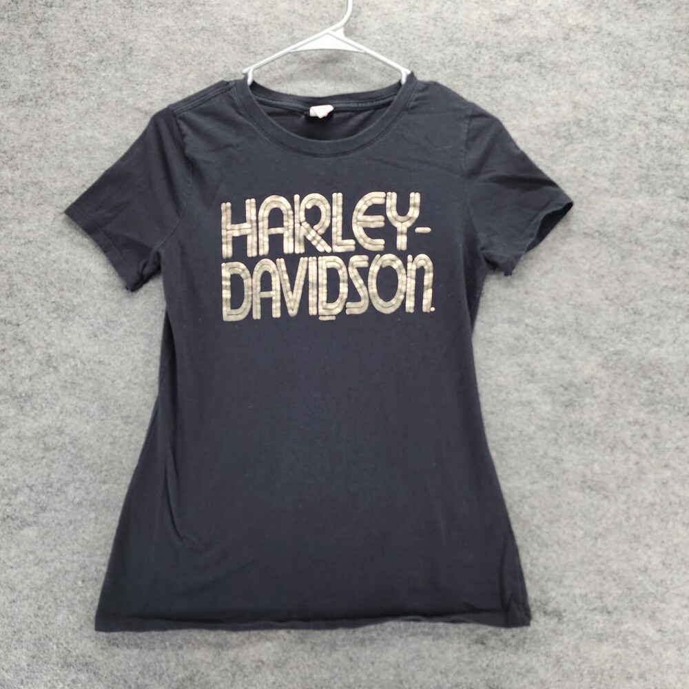 Harley Davidson Shirt Womens Small Short Sleeve Black Arkansas